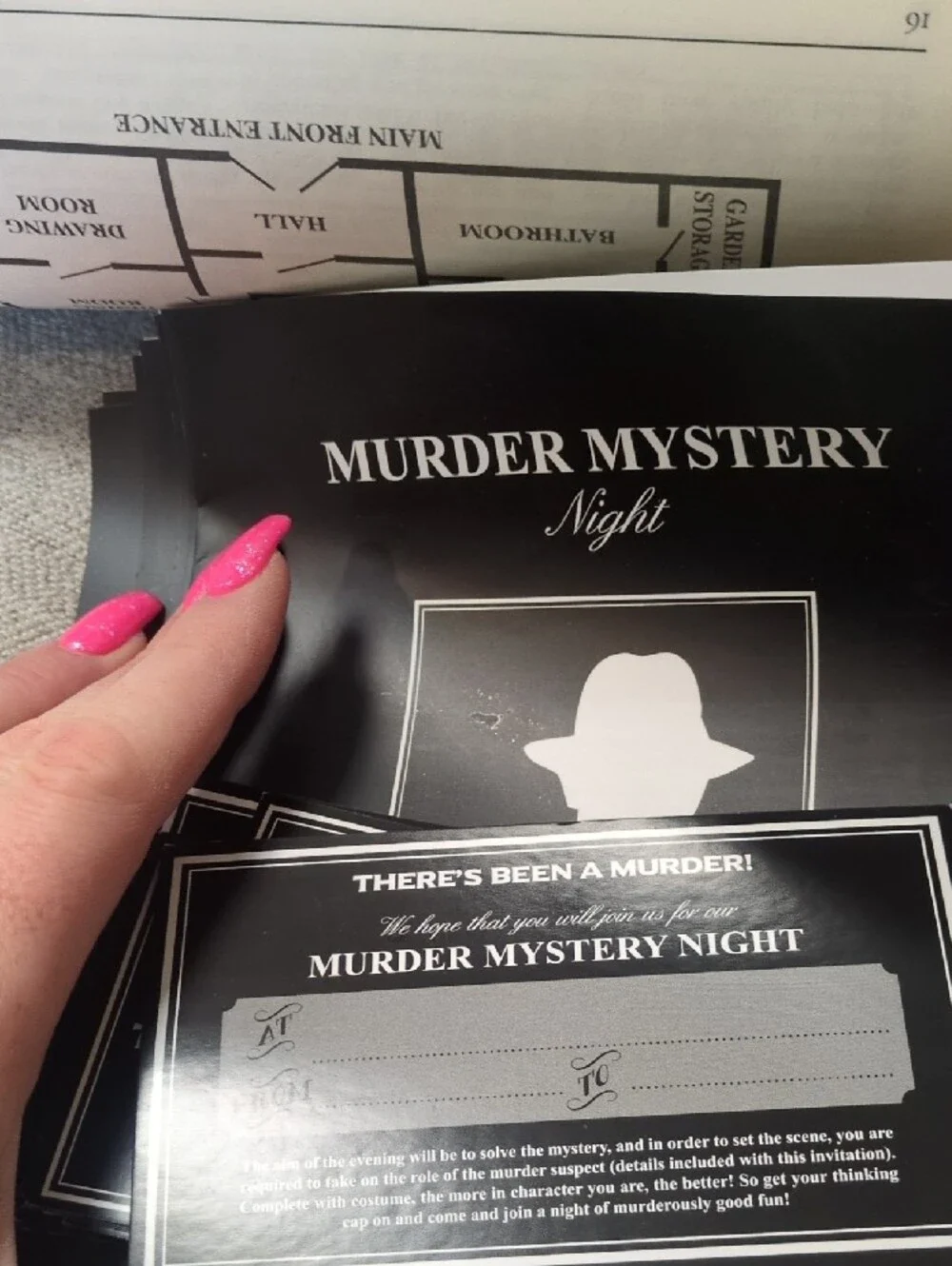 Murder Mystery Night Party Game - Black